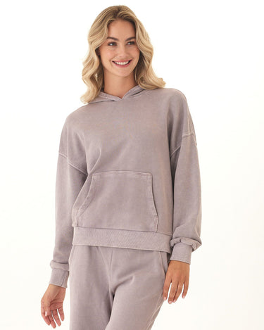 Tanya Mineral Wash Cotton Terry Pullover Hoodie Womens Outerwear Sweatshirt Threads 4 Thought 