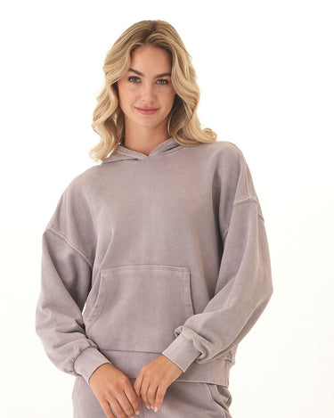 Tanya Mineral Wash Cotton Terry Pullover Hoodie Womens Outerwear Sweatshirt Threads 4 Thought 