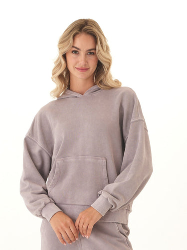 Tanya Mineral Wash Cotton Terry Pullover Hoodie Womens Outerwear Sweatshirt Threads 4 Thought 