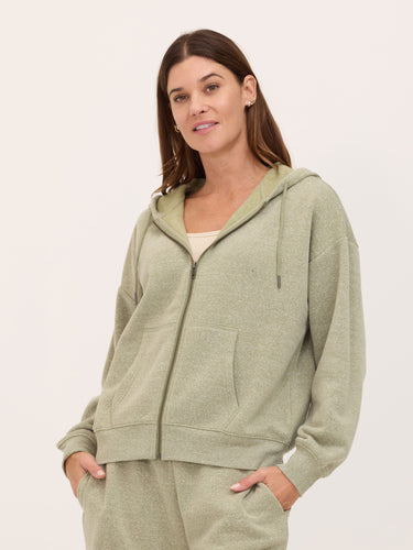 Corissa Triblend Fleece Zip Hoodie Womens Outerwear Sweatshirt Threads 4 Thought 