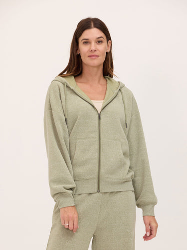 Corissa Triblend Fleece Zip Hoodie Womens Outerwear Sweatshirt Threads 4 Thought 