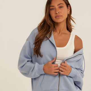 Corissa Triblend Fleece Zip Hoodie Womens Outerwear Sweatshirt Threads 4 Thought 