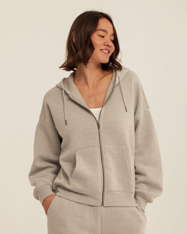 Corissa Triblend Fleece Zip Hoodie Womens Outerwear Sweatshirt Threads 4 Thought 