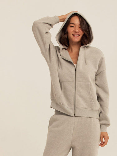 Corissa Triblend Fleece Zip Hoodie Womens Outerwear Sweatshirt Threads 4 Thought 