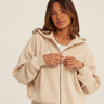 Corissa Triblend Fleece Zip Hoodie Womens Outerwear Sweatshirt Threads 4 Thought 