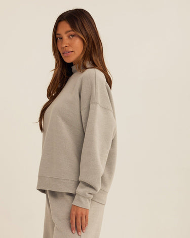 Karlie Triblend Fleece Mock Neck Pullover Womens Outerwear Sweatshirt Threads 4 Thought 