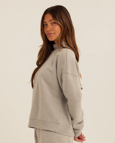 Karlie Triblend Fleece Mock Neck Pullover Womens Outerwear Sweatshirt Threads 4 Thought 