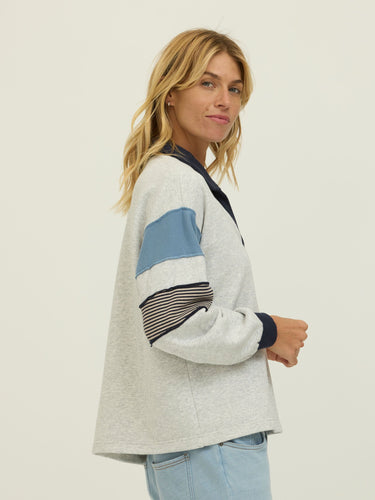 Paula Cotton Terry Colorblock Pullover Womens Outerwear Sweatshirt Threads 4 Thought 
