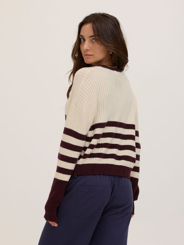 Yvonne Cozy Rib Knit Stripe Pullover Womens Outerwear Sweater Threads 4 Thought 
