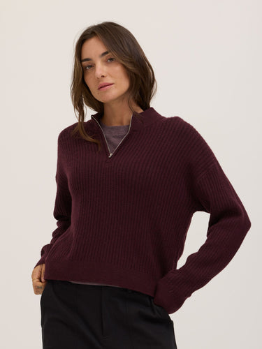 Kieryn Cozy Rib Knit Quarter Zip Sweater Womens Outerwear Sweater Threads 4 Thought 
