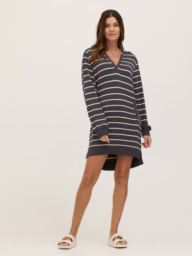 Danette Caribbean Stripe Feather Fleece Beach Cover Up Hoodie Womens Dresses Threads 4 Thought 