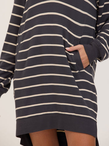 Danette Caribbean Stripe Feather Fleece Beach Cover Up Hoodie Womens Dresses Threads 4 Thought 
