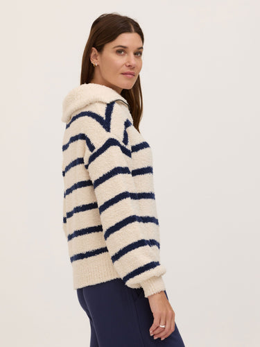 Kendra Santorini Stripe Boucle Quarter Zip Threads 4 Thought 