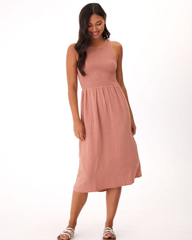 Threads 4 Thought Women's Adrienne Gauze Smocked Midi Dress XL in Dune, Size XL Threads 4 Thought Women's Adrienne Gauze Smocked Midi Dress XL in Dune, Size XL