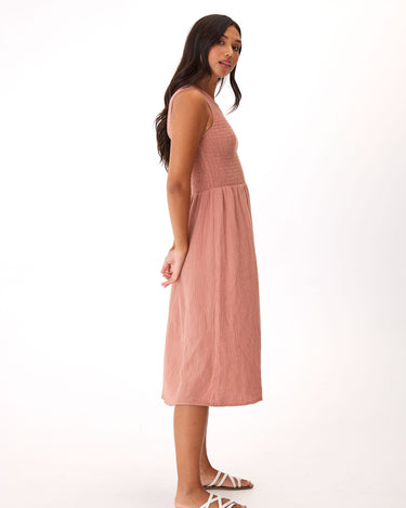Threads 4 Thought Women's Adrienne Gauze Smocked Midi Dress XL in Dune, Size XL Threads 4 Thought Women's Adrienne Gauze Smocked Midi Dress XL in Dune, Size XL