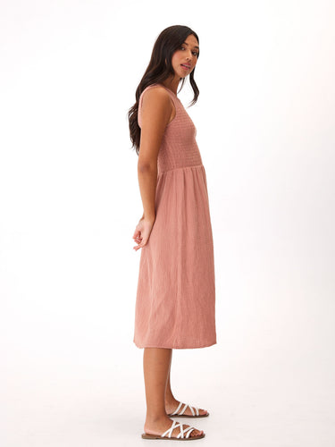 Adrienne Gauze Smocked Midi Dress Womens Dresses Threads 4 Thought 