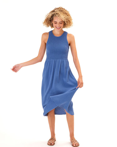Adrienne Gauze Smocked Midi Dress Womens Dresses Threads 4 Thought 