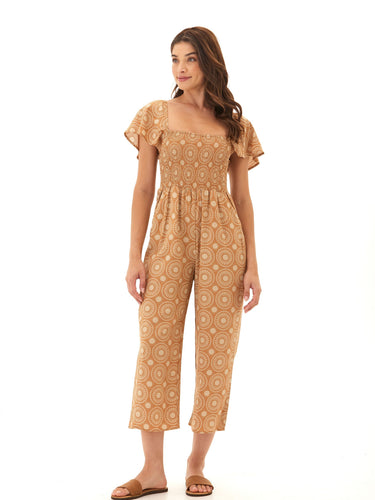 Lucille Medallion Print Woven Jumpsuit Womens Rompers Threads 4 Thought 