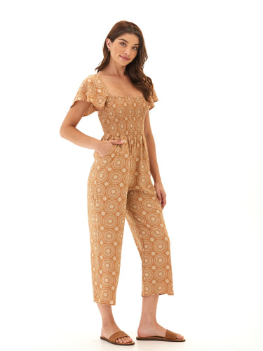 Lucille Medallion Print Woven Jumpsuit Womens Rompers Threads 4 Thought 