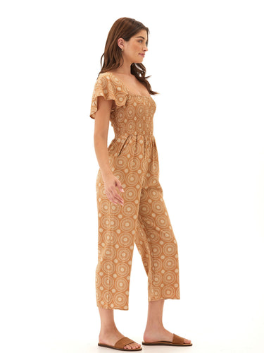 Lucille Medallion Print Woven Jumpsuit Womens Rompers Threads 4 Thought 