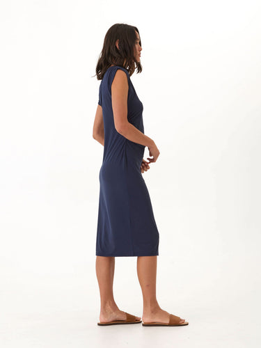 Leoni Luxe Jersey Ruched Midi Dress Womens Dresses Threads 4 Thought 