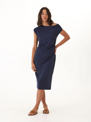 Leoni Luxe Jersey Ruched Midi Dress Womens Dresses Threads 4 Thought 