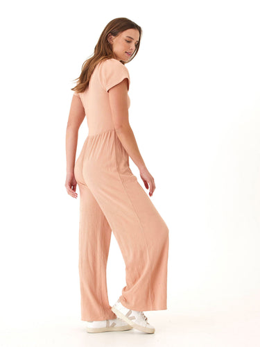 Lilyanna Smocked Jersey Flutter Sleeve Jumpsuit Womens Rompers Threads 4 Thought 