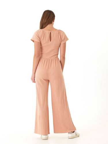 Lilyanna Smocked Jersey Flutter Sleeve Jumpsuit Womens Rompers Threads 4 Thought 