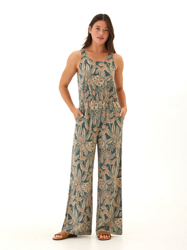 Colleen Island Flora Print Woven Jumpsuit Womens Rompers Threads 4 Thought 