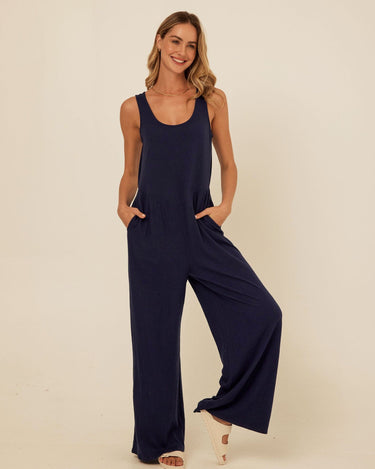 Eira Smocked Jersey Jumpsuit Threads 4 Thought 