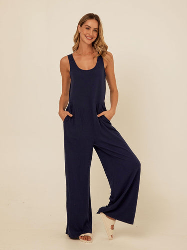 Eira Smocked Jersey Jumpsuit Threads 4 Thought 