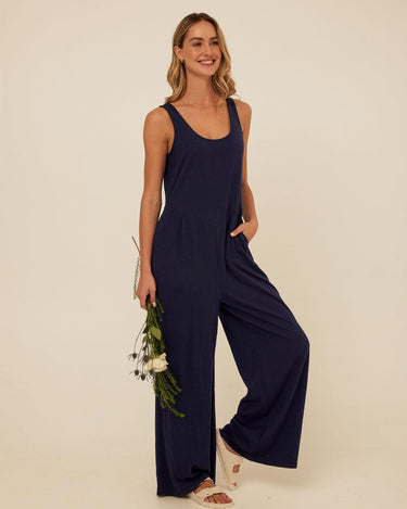Eira Smocked Jersey Jumpsuit Threads 4 Thought 