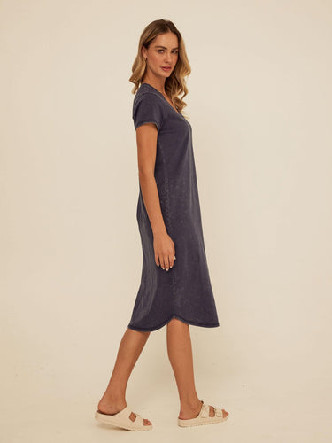 Ethel Mineral Wash Eco Jersey Midi Dress Threads 4 Thought 