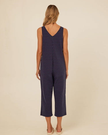 Rainey Dot Embroidered Terry Capri Jumpsuit Threads 4 Thought 