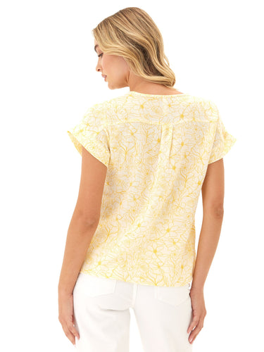 Honora Gauze V-Neck Top Womens Tops Short Threads 4 Thought 