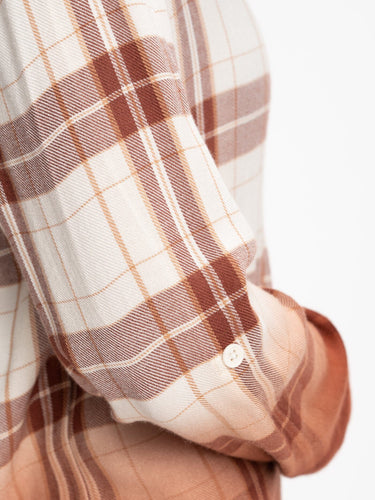Marlow Woven Button-Up Plaid Shirt Womens Tops Long Threads 4 Thought 