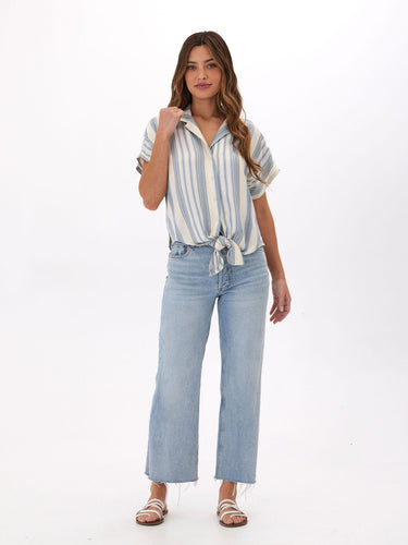 Sheena Woven Button Up Womens Tops Short Threads 4 Thought 