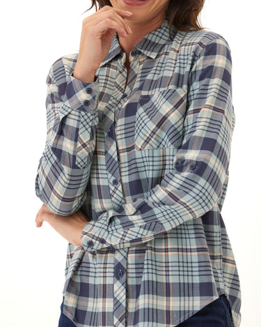 Prudence Bristol Plaid Woven Button-Up Shirt Threads 4 Thought 