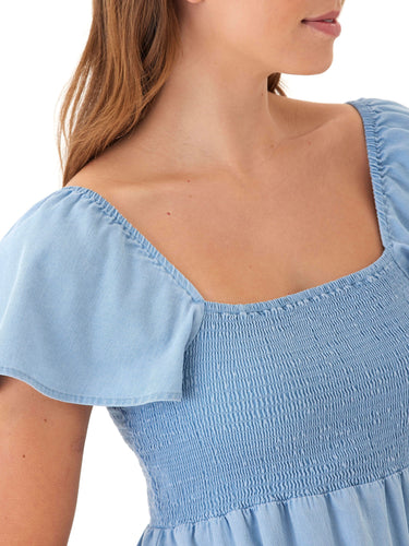 Ramira Stretch Chambray Top Threads 4 Thought