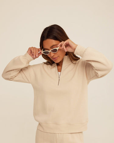 Constance Triblend Fleece Half Zip Pullover Womens Outerwear Sweatshirt Threads 4 Thought 