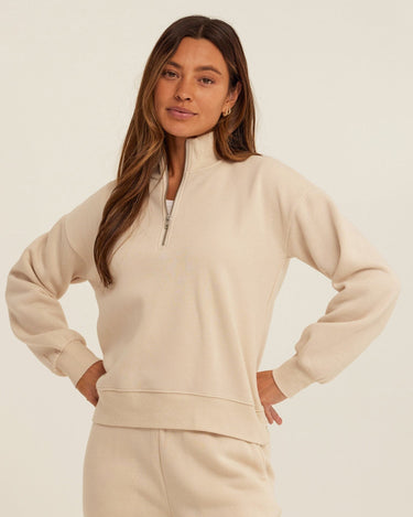 Constance Triblend Fleece Half Zip Pullover Womens Outerwear Sweatshirt Threads 4 Thought 