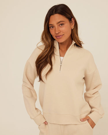 Constance Triblend Fleece Half Zip Pullover Womens Outerwear Sweatshirt Threads 4 Thought 