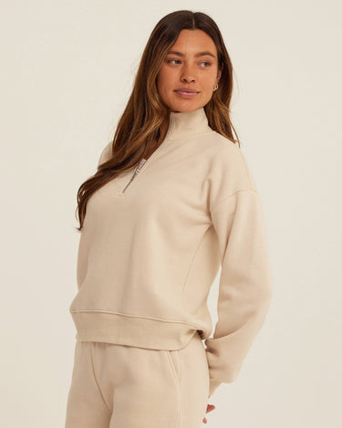 Constance Triblend Fleece Half Zip Pullover Womens Outerwear Sweatshirt Threads 4 Thought 