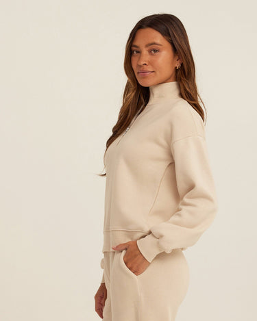 Constance Triblend Fleece Half Zip Pullover Womens Outerwear Sweatshirt Threads 4 Thought 