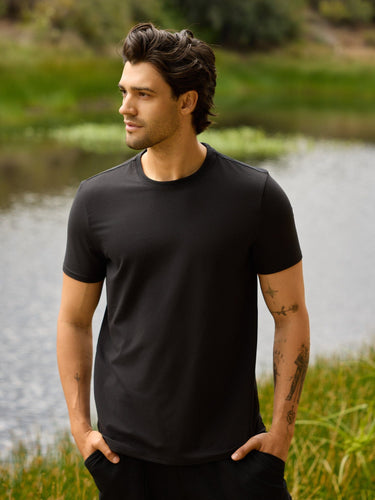 Men's Core Luxe Jersey Crew Neck Tee Mens Tops Tshirt Short Threads 4 Thought 
