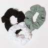 Invincible Scrunchie Set Of 3 - Black, White, Black Accessories Scrunchie Threads 4 Thought 