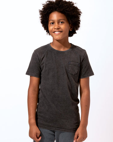 Boy'S Mineral Wash Pocket Tee in Black – Threads 4 Thought