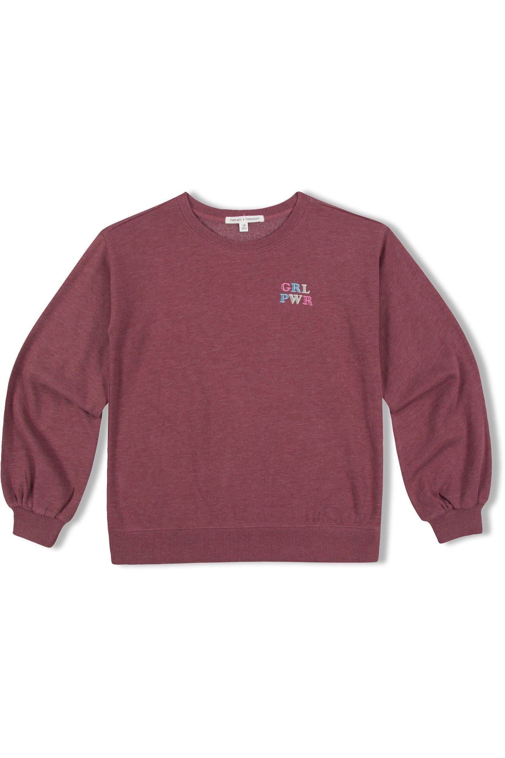 Little Girl’s Samira Girl Power Embroidered Sweatshirt Girls Outerwear Sweatshirts Threads 4 Thought 