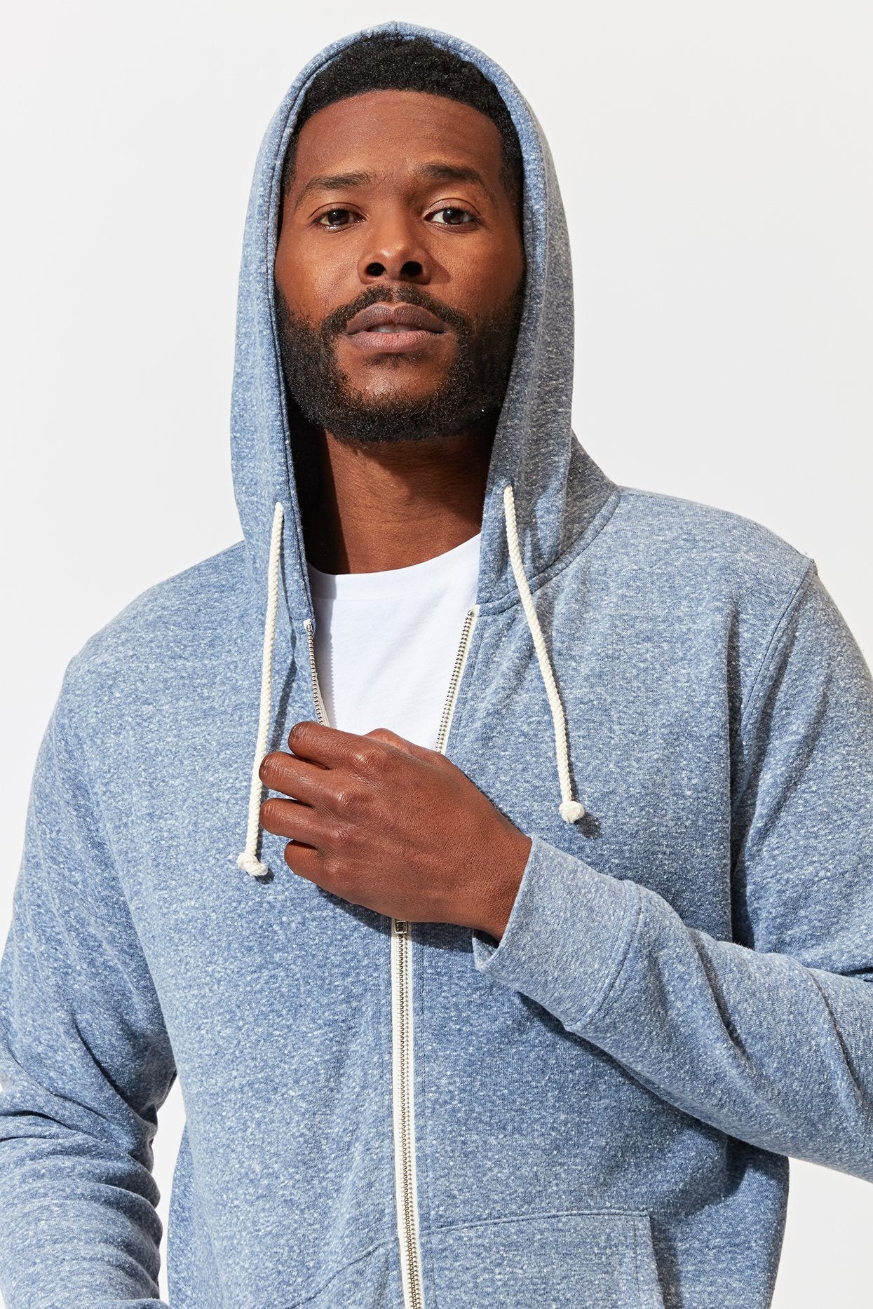 Triblend Zip Fleece Hoodie Mens Outerwear Sweatshirt Threads 4 Thought