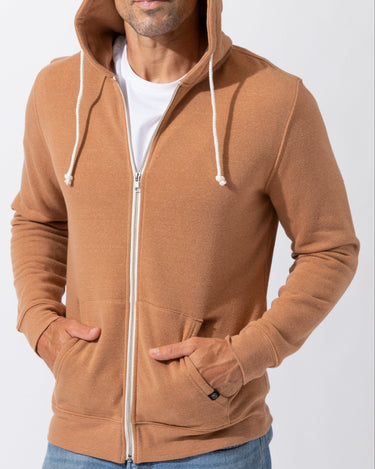 Triblend Fleece Zip Hoodie Mens Outerwear Sweatshirt Threads 4 Thought 